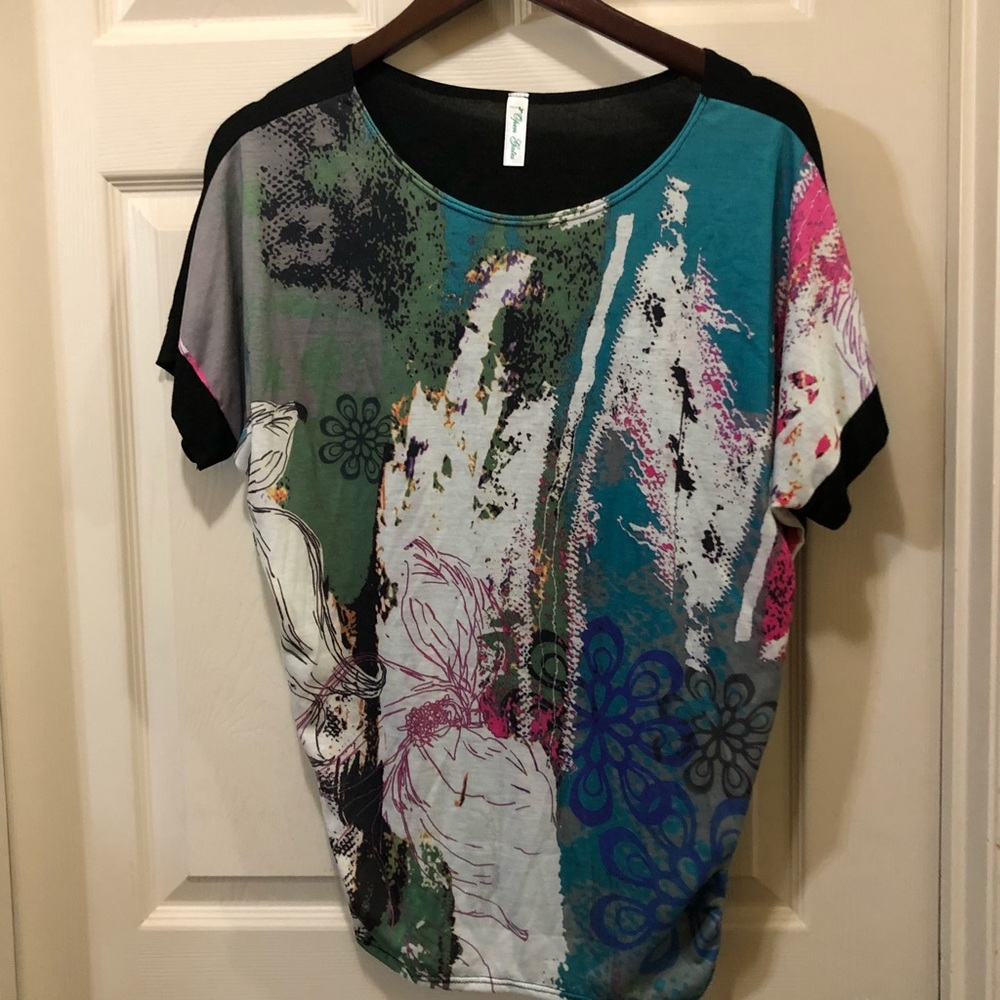 Colorful dolman top